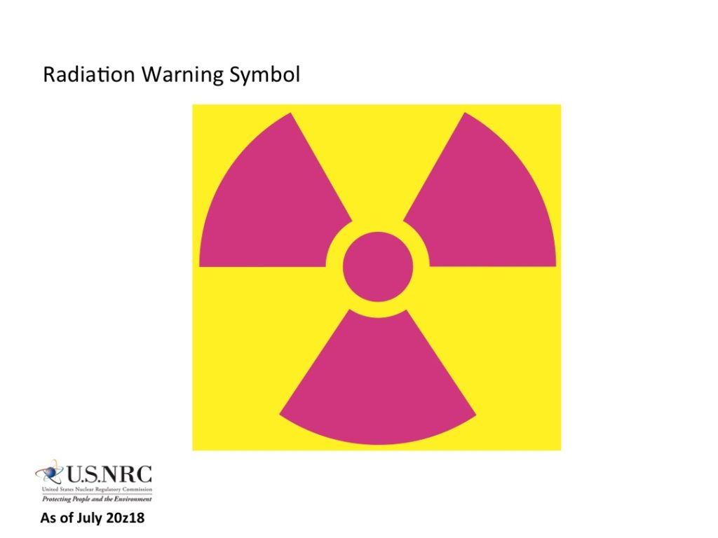 Radiological hazard warning symbol used to mark radioactive sources