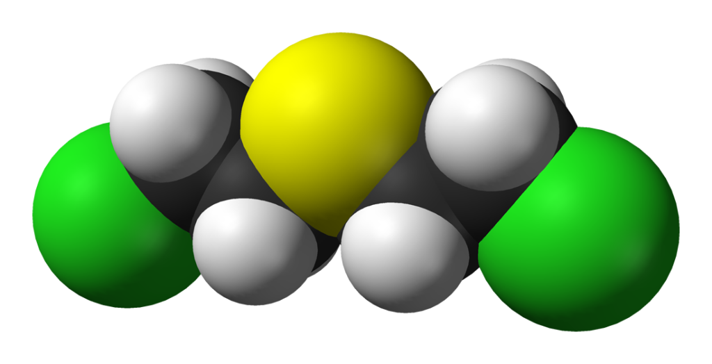 Molecular model of the sulphur mustard blister agent