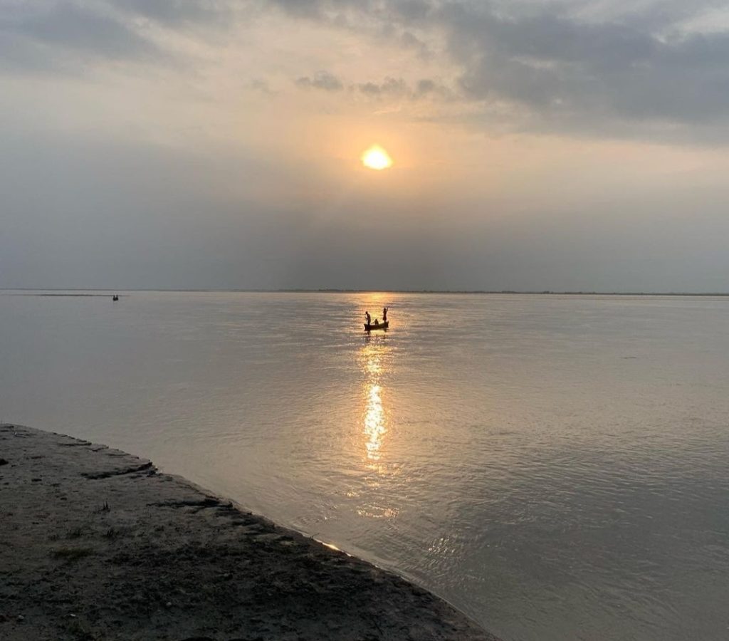 Kosi River in North Bihar showing wide floodplain and sediment deposition